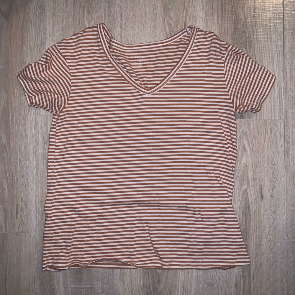 American Eagle striped v-neck tee - Picture 1 of 3